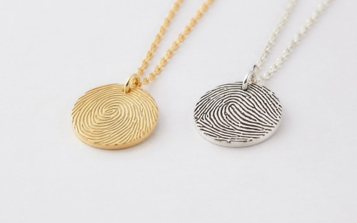 Thumbprint Jewelry Finger Print Necklace Memorial Christmas