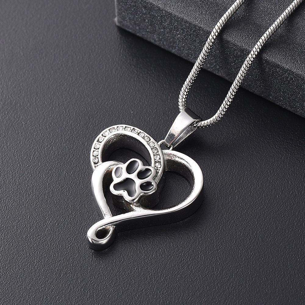 Paw Print Fish Hook Urn Necklace